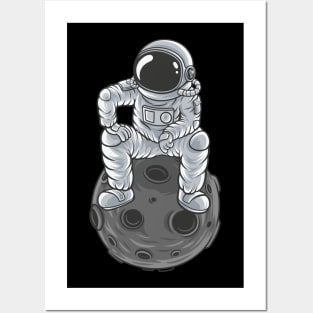 Astronaut on the Moon - Astronaut Suit - Spaceman Posters and Art